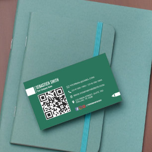 Moderne minimaliste QR Code Carte de visite - Vert