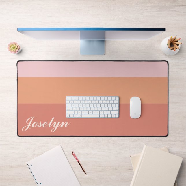Moderne minimaliste Saumon Peach Nom personnalisé  (Bureau 1)