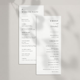 Moderne minimaliste Script Programme de mariage ch
