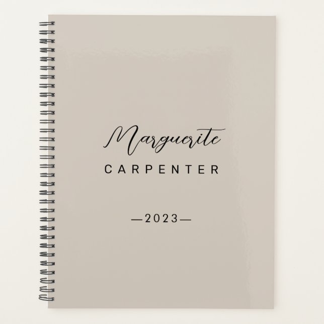 Moderne Minimaliste Script Taupe Clair 2023 (Devant)
