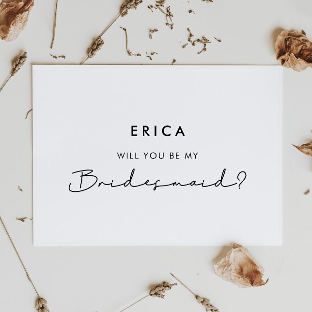 Moderne minimaliste Serez-vous ma carte de demoise (will you be my bridesmaid card)