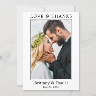 Moderne minimaliste Simple Amour Mariage Merci
