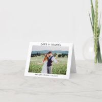 Moderne minimaliste Simple Amour Mariage Merci Not