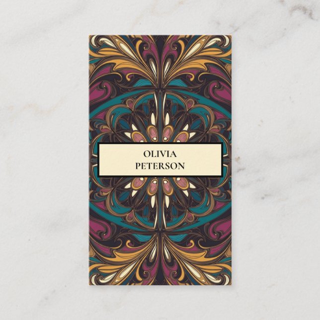 Moderne modèle de carte de visite éditable avec fo (Devant)