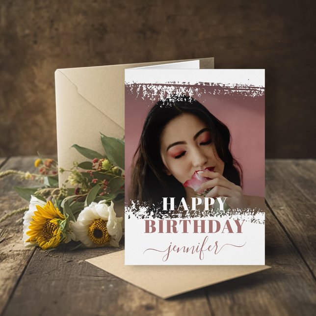Moderne modèle de photo Joyeux Anniversaire Rose P (Créateur téléchargé)