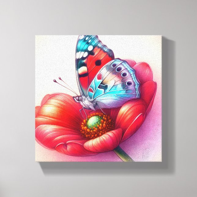 Moderne Mon Papillon en toile étirée (Recto)