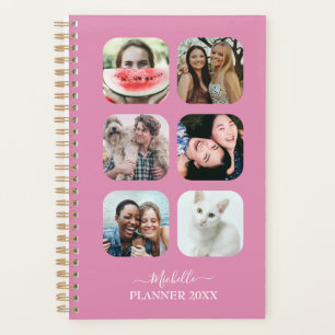 Moderne Monogramme 6 Photo Blush Pink Planner