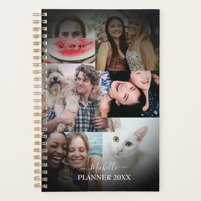 Moderne Monogramme 6 Photo Planneur noir (Devant)