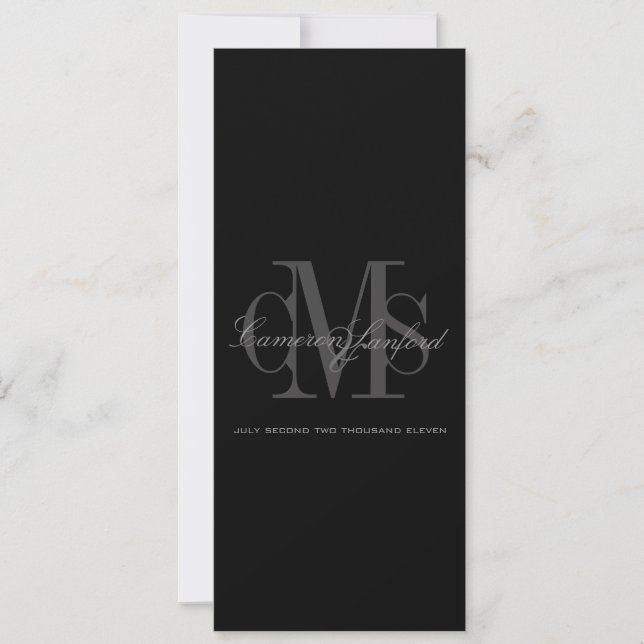 Moderne + Monogramme contemporain Invitations de m (Devant)