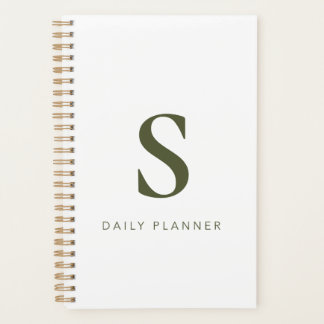 Moderne Monogramme Minimaliste Vert Olive Personna