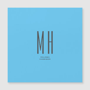 Moderne Monogramme Professionnel Simple Bleu Ciel