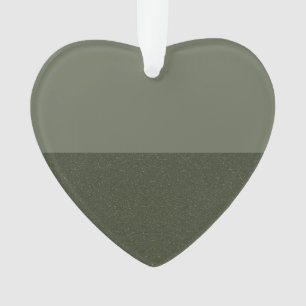 Moderne Moss Green Acrylique Ornement Coeur - Pers
