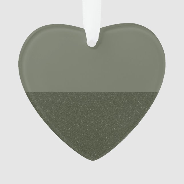 Moderne Moss Green Acrylique Ornement Coeur - Pers (devant)