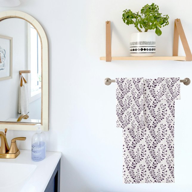 Moderne motif floral Boho prune blanc (Créateur téléchargé)