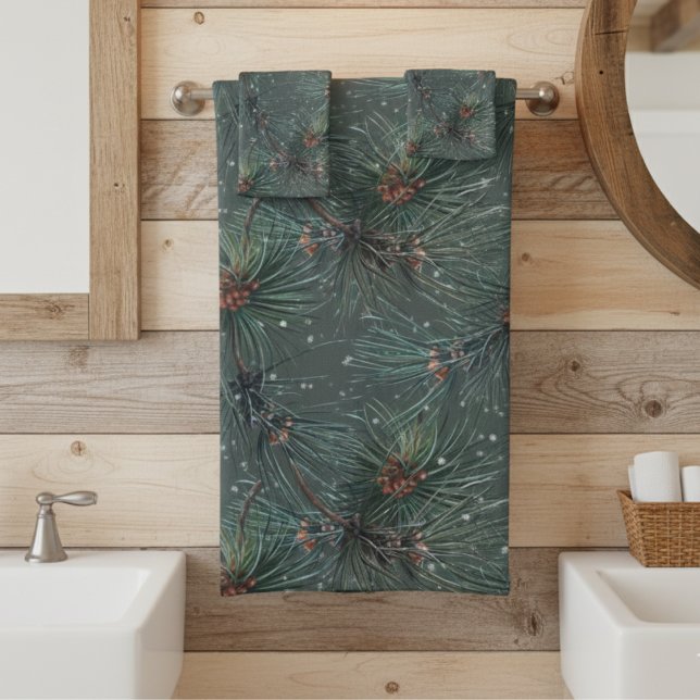 Moderne motif rustique d'hiver pin (Créateur téléchargé)