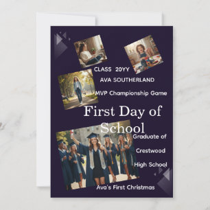 Moderne Multi Photo Graduation Invitation Classe20