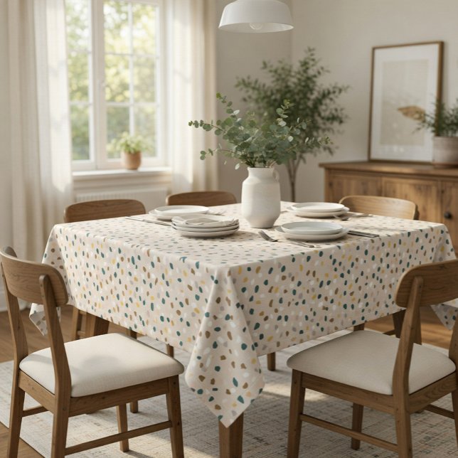 Moderne Neutre Terrazzo Motif Nappe (Créateur téléchargé)