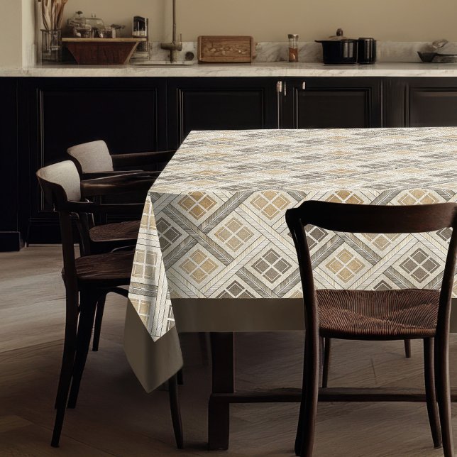 Moderne nité de la nappe Rustique Motifs géométriq (Modern Rustic Tablecloth Neutral Geometric Motifs)
