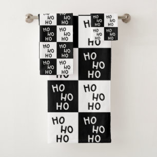 Moderne Noël noir et blanc Ho Ho Slogan Christmas