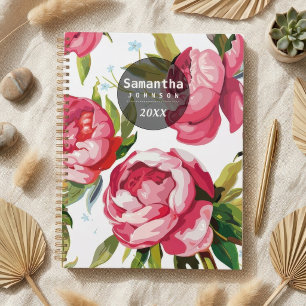 Moderne Nom Personnalisé Floral Rose
