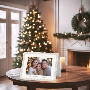 Moderne Nordic Taupe et carte de Noël photo blanch
