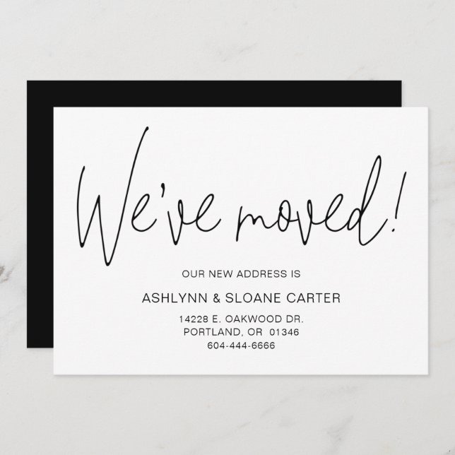 Moderne Nous avons déménagé Nouveau Faire-part Mai (Devant / Derrière)