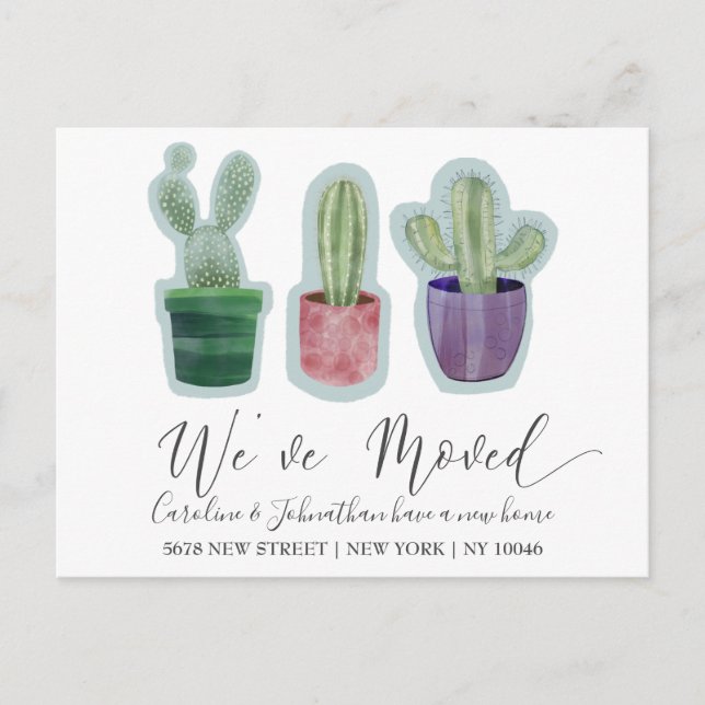 Moderne Nous avons déplacé Faire-part Cactus (Devant)