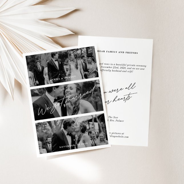 Moderne Nous Avons Été Mariés Mariage Annonces Car (Modern We Got Married Wedding Announcements Card)