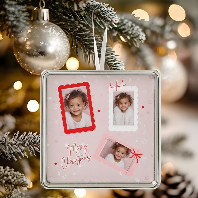 Moderne ornement de Noël « Fa La La » rose multi-p (Créateur téléchargé)