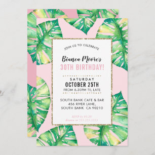 MODERNE PARTY INVITATION Monstera feuilles