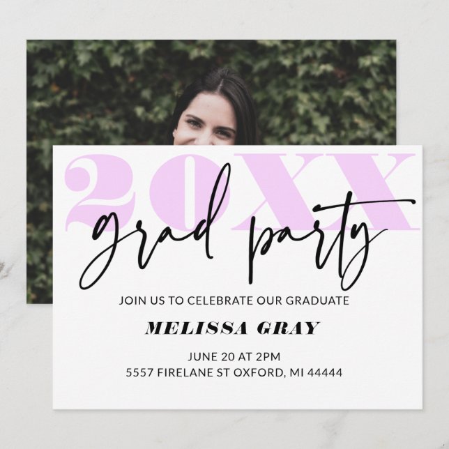 Moderne Pastel Ombre Grande invitation de la fête  (Devant / Derrière)