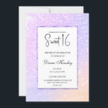 Moderne pastel violet lavande doux 16 Invitation<br><div class="desc">Célébrez la journée spéciale de votre fille avec l'invitation Sweet 16 aux couleurs pastel.</div>