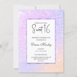 Moderne pastel violet lavande doux 16 Invitation