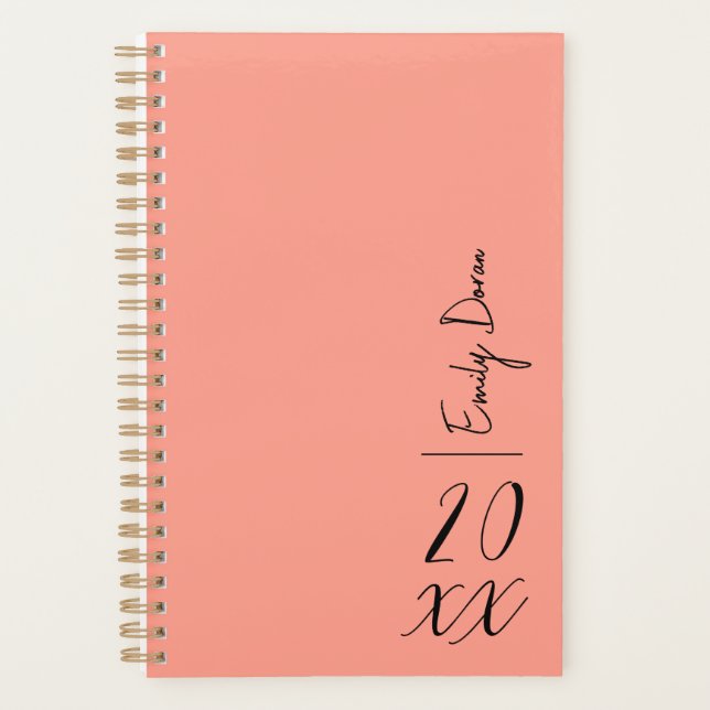 Moderne Pech Fuze 2024 Personnalisé Weekly Planner (Devant)