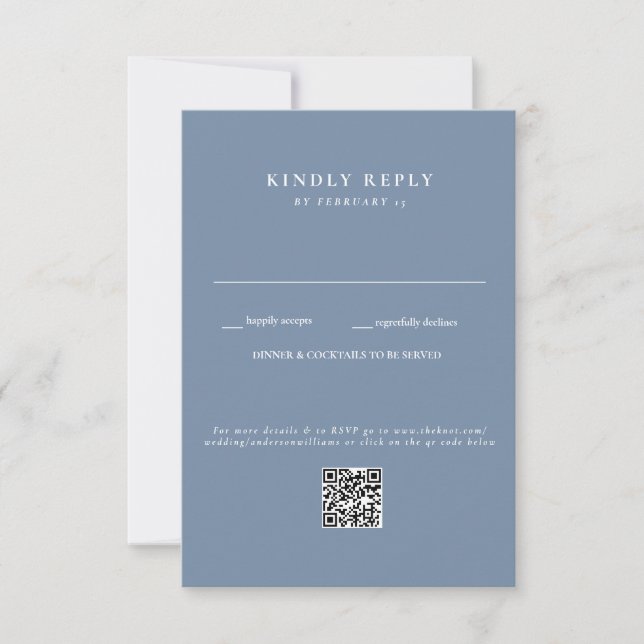 Moderne Périwinkle Mariage QR Code RSVP (Devant)