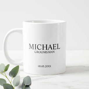 Moderne Personnalisé Groomsman Coffee Mug