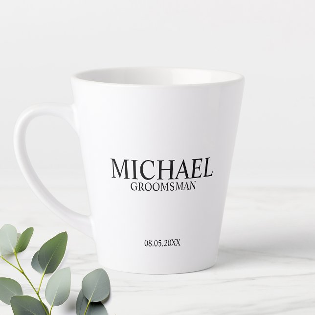 Moderne Personnalisé Groomsman Coffee Mug (Créateur téléchargé)