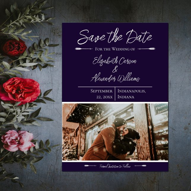 Moderne Photo Save The Date | Violet (Modern Photo Save the Date - Purple)