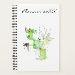 Moderne Planificateur 20XX Vert Art Printemps Abst