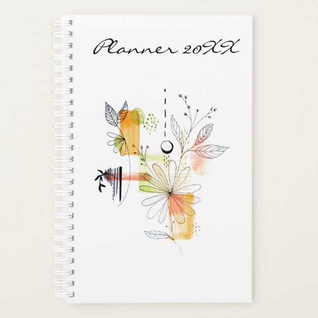 Moderne Planner Jaune Art Abstrait (Devant)