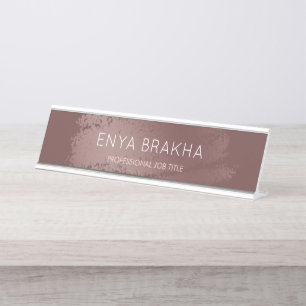 Moderne Plaque de Bureau en Bronze Élégant