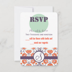 Moderne Purple Aqua Mint Mariage de typographie mo