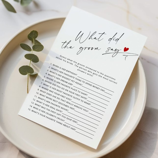 Moderne Qu'est-ce que le marié a dit jeu de douche (Créateur téléchargé)