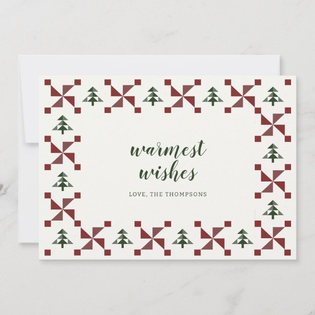 Moderne Quilt Christmas Tree Holiday Non Carte pho (Devant)