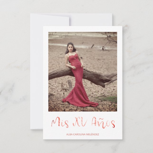 Moderne Quinceañera Espagnol Typographie Tendance (Devant)