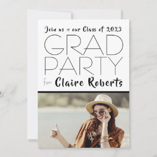 Moderne Retro 1 Photo Graduation Party Invitation