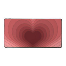 Moderne Retro Funky Red Rose Heart Desk Mat