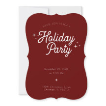 Moderne Retro Maroon Red Fête Invitation