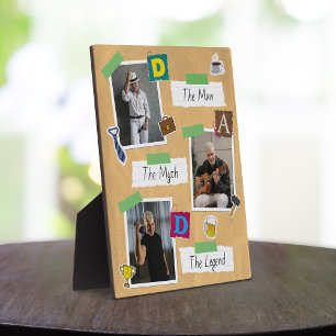 Moderne Retro Scrapbook Style Photo Collage Plaque