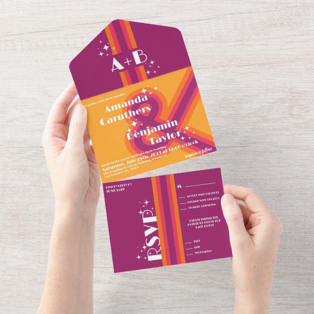 Moderne, Rétro tout en un Faire-part de mariage (Déchirure)